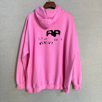 Pink Balenciaga Logo Hoodie