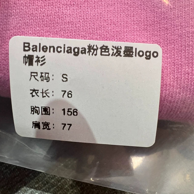 Pink Balenciaga Logo Hoodie