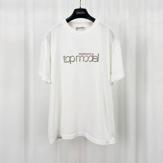 Balenciaga 3D Letter Print Short-Sleeve Shirt-yf