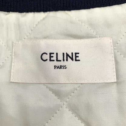 Celine Black Embroidered Wool Baseball Jacket
