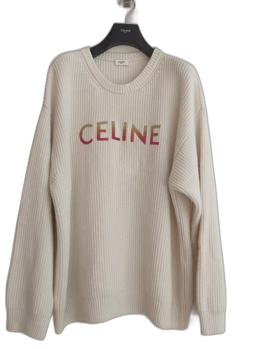 Celine Logo Sweater with Sequins