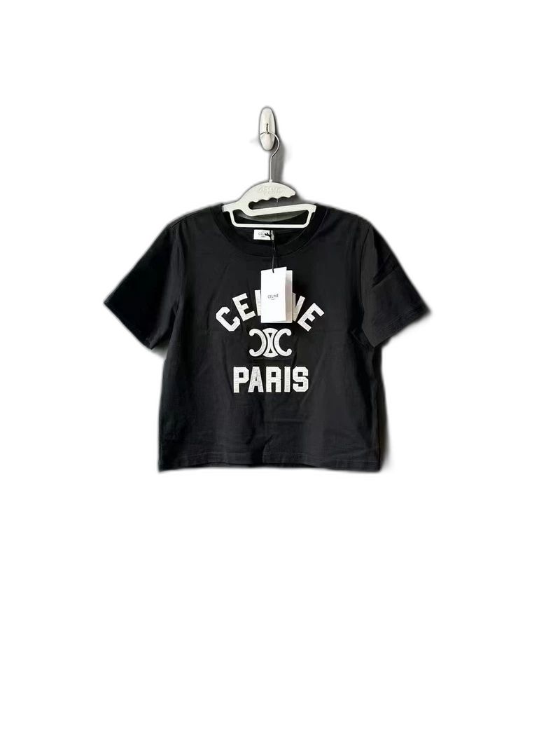 Celine Embroidered Short Sleeve T-Shirt