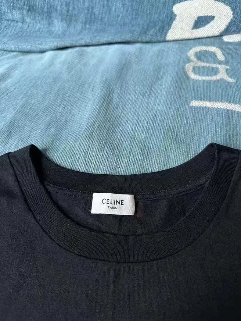 Celine Embroidered Short Sleeve T-Shirt