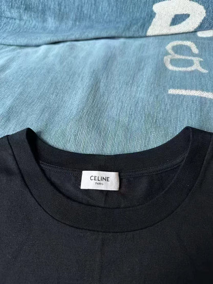 Celine Embroidered Short Sleeve T-Shirt