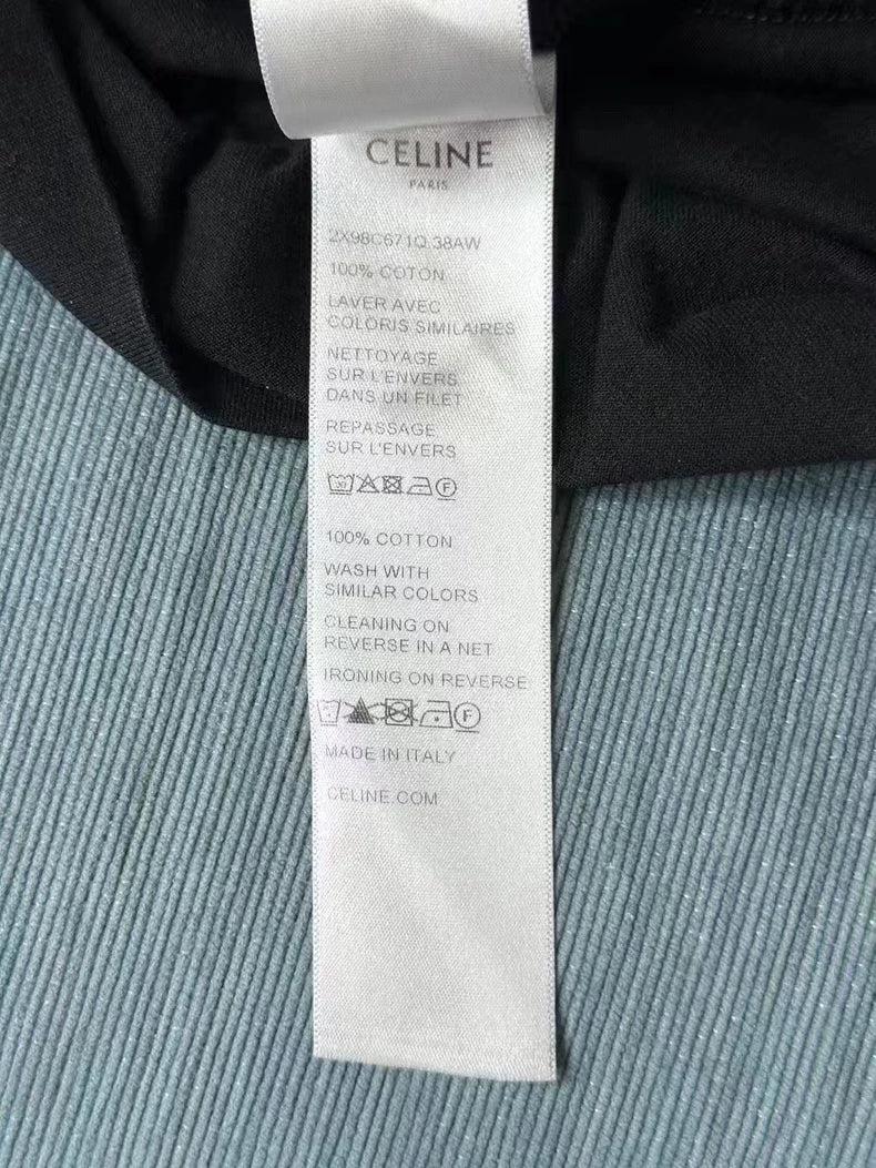 Celine Embroidered Short Sleeve T-Shirt
