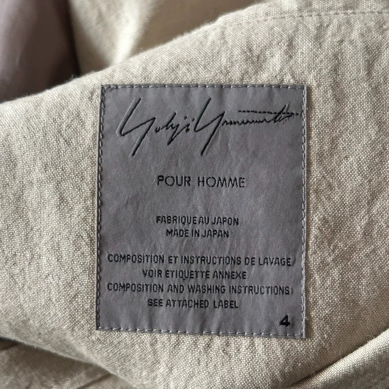 Beige Long Linen Suit Jacket