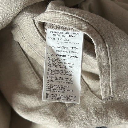 Beige Long Linen Suit Jacket