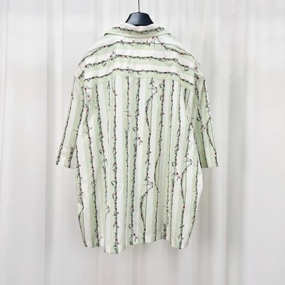 Bottega Veneta Dog Stripe Short Sleeve Shirt-yf