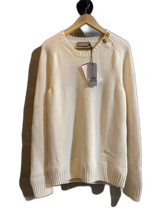 Dior High-Quality Wool Sweater With Beehive Accent