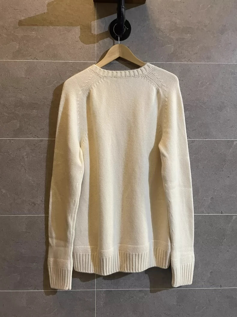 Dior High-Quality Wool Sweater With Beehive Accent