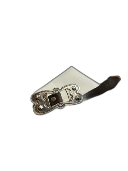 Silver Leather Bracelet by Larry Smith