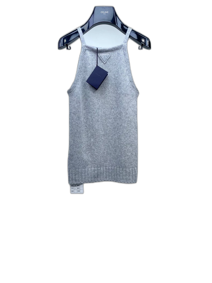Prada Gray Knitted Sleeveless Top