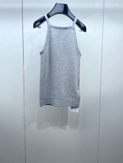Prada Gray Knitted Sleeveless Top