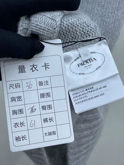 Prada Gray Knitted Sleeveless Top