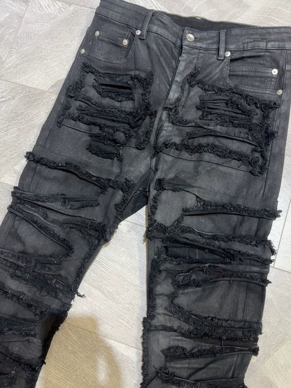 Rick Owens 21FW Distressed Waxed Jeans