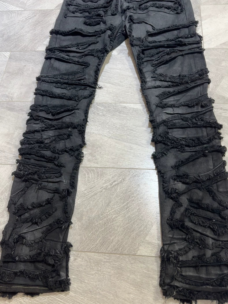 Rick Owens 21FW Distressed Waxed Jeans