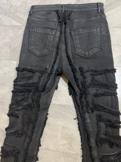 Rick Owens 21FW Distressed Waxed Jeans