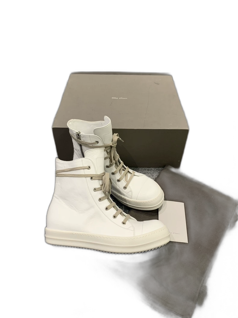 Rick Owens High-Top Sneakers in Milk Color-yf