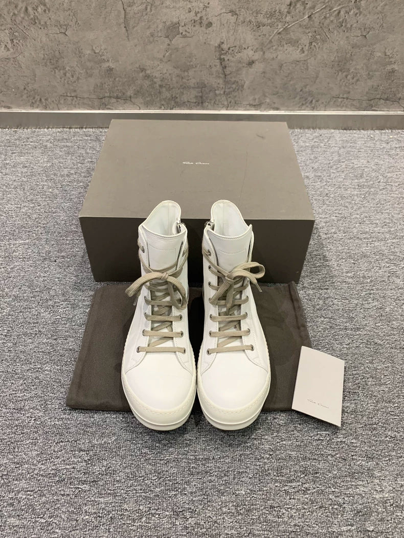 Rick Owens High-Top Sneakers in Milk Color-yf