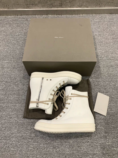 Rick Owens High-Top Sneakers in Milk Color-yf