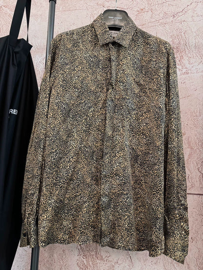 Saint Laurent Silk Leopard Print Shirt-yf