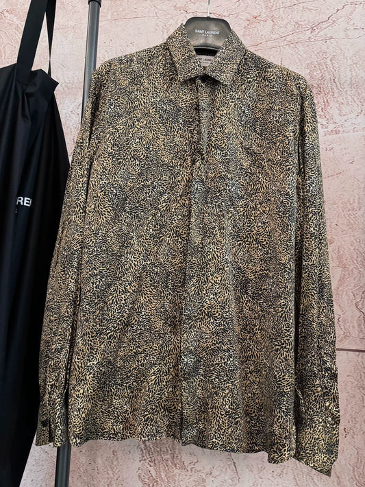 Saint Laurent Silk Leopard Print Shirt-yf