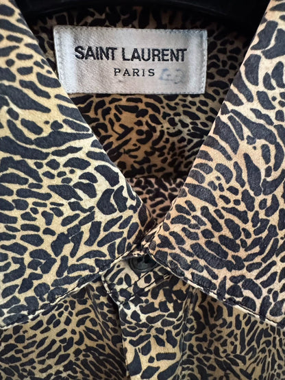 Saint Laurent Silk Leopard Print Shirt-yf