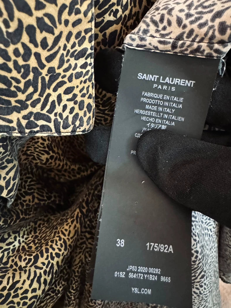 Saint Laurent Silk Leopard Print Shirt-yf