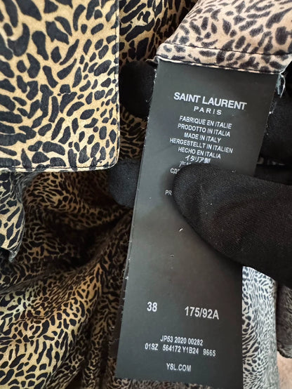 Saint Laurent Silk Leopard Print Shirt-yf