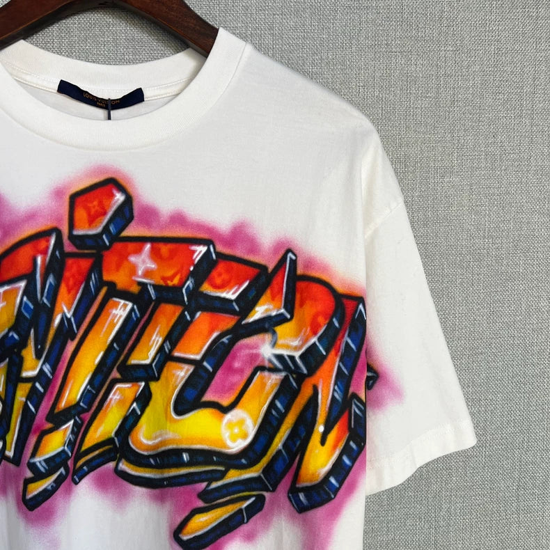 Louis Vuitton Graffiti Logo Short Sleeve Tee