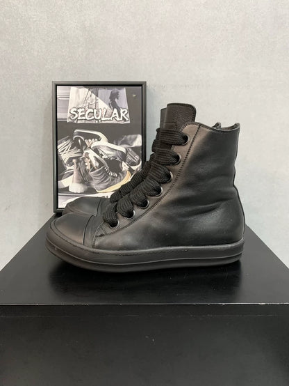 Rick Owens High Top Black Sneakers-yf
