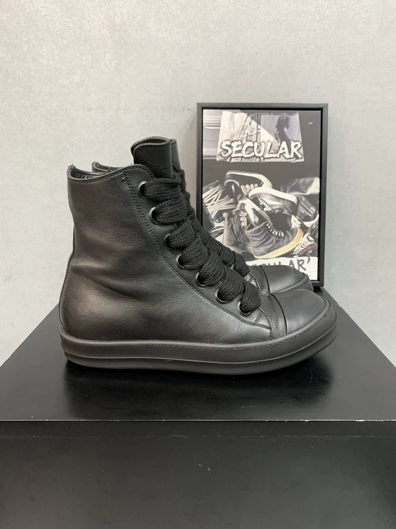 Rick Owens High Top Black Sneakers-yf
