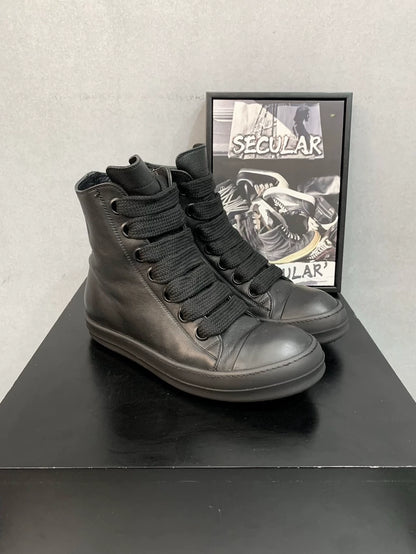 Rick Owens High Top Black Sneakers-yf