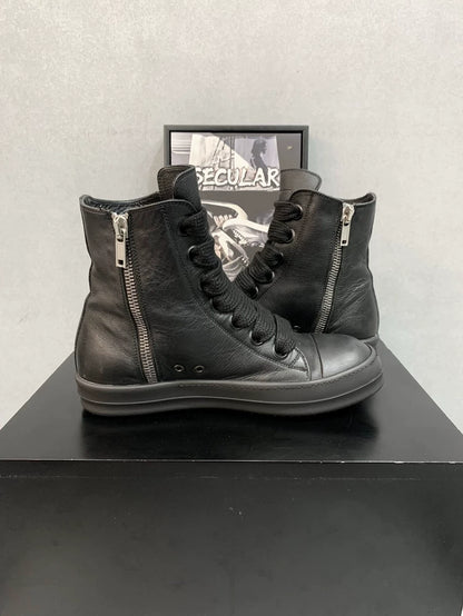 Rick Owens High Top Black Sneakers-yf