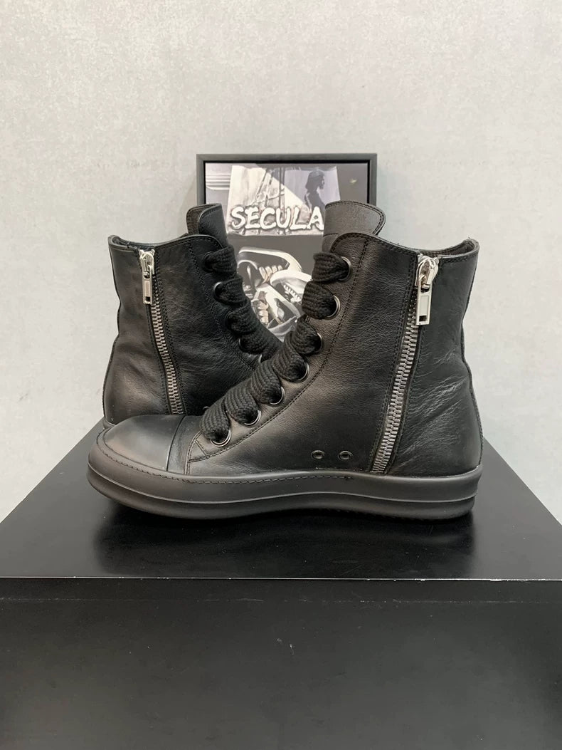 Rick Owens High Top Black Sneakers-yf