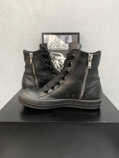 Rick Owens High Top Black Sneakers-yf