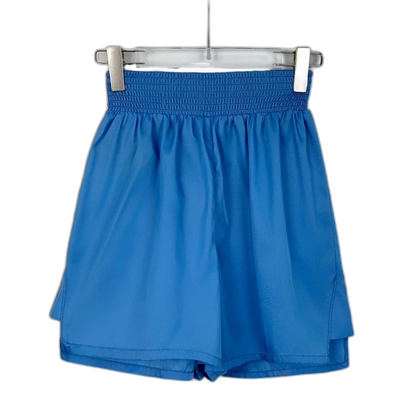 Prada Blue Logo Elastic Waist Shorts