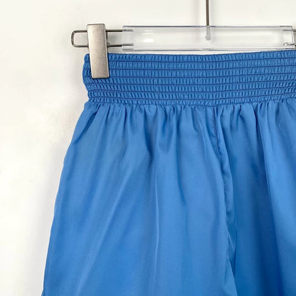 Prada Blue Logo Elastic Waist Shorts