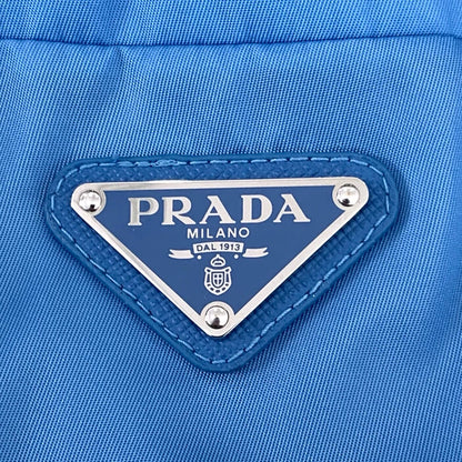 Prada Blue Logo Elastic Waist Shorts
