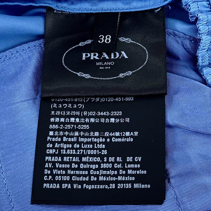 Prada Blue Logo Elastic Waist Shorts