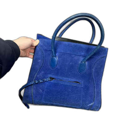 Celine Suede Blue Smiley Catfish Bag