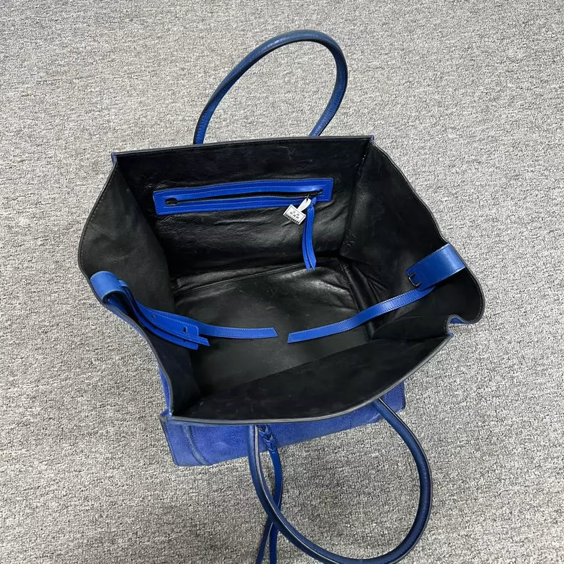 Celine Suede Blue Smiley Catfish Bag