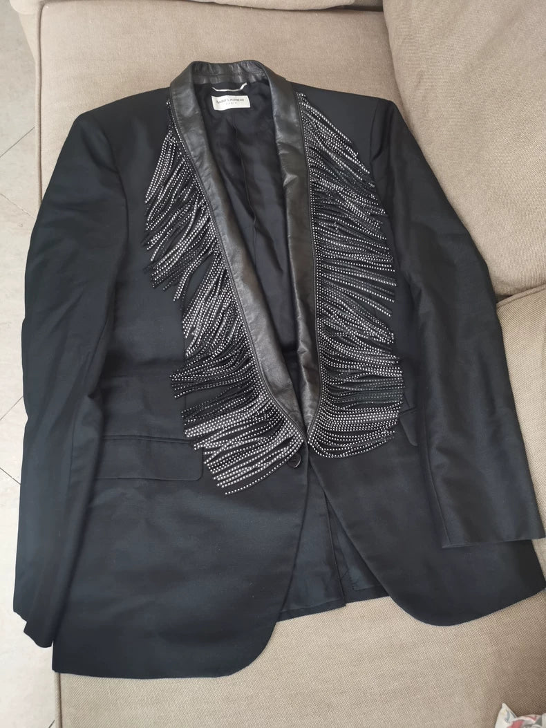 Saint Laurent Paris SLP Fringe Blazer