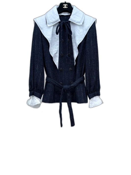 Layered Ruffle Collar Woven Jacket