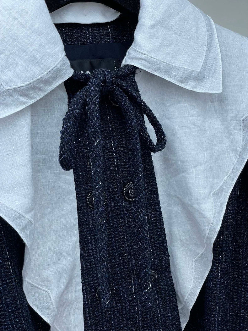 Layered Ruffle Collar Woven Jacket