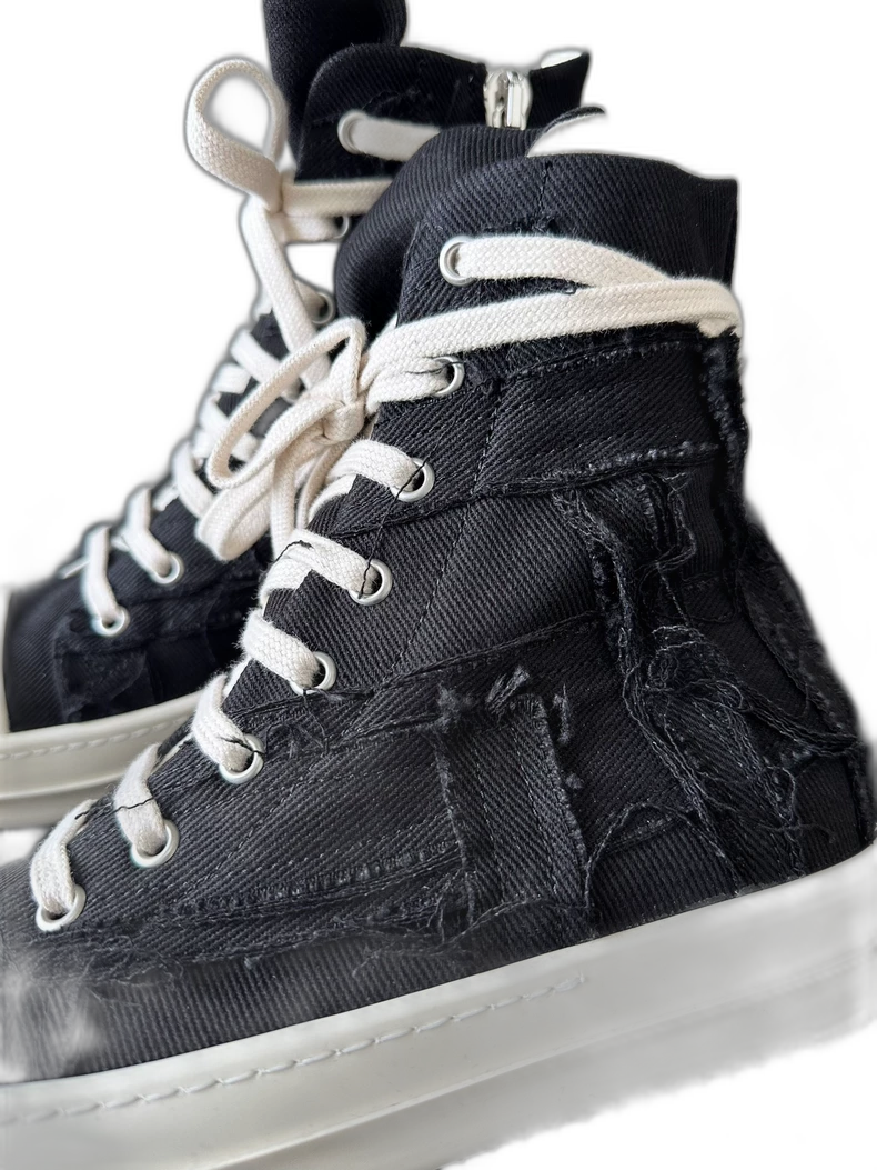 Rick Owens Distressed High-Top Sneakers-yf