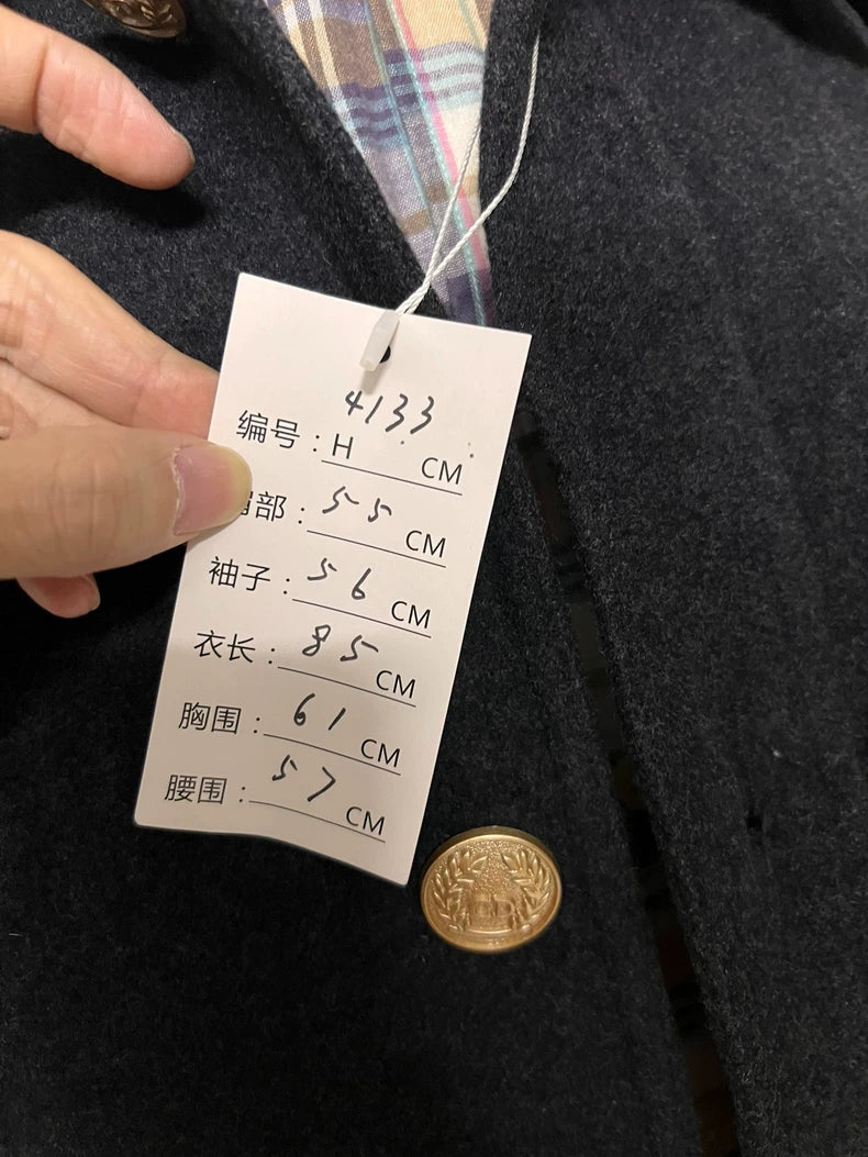 Vintage Dior Black Wool Coat with Gold Buttons