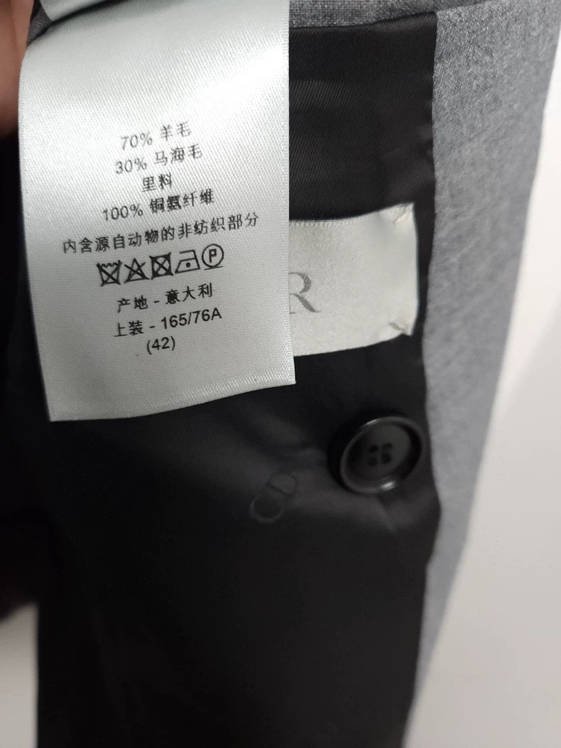 Dior Light Gray Double-Breasted Suit