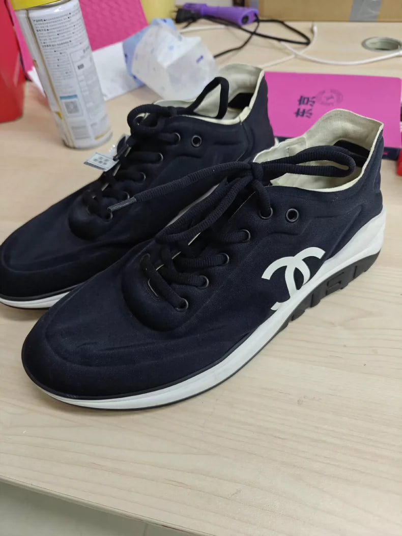 Chanel Black and White Sports Sneakers