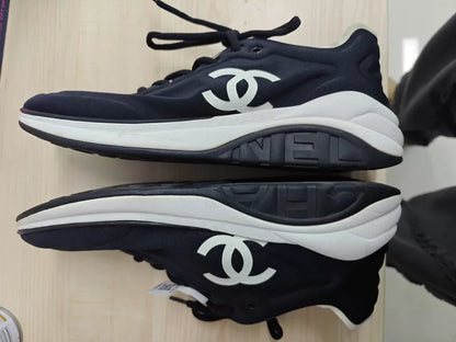 Chanel Black and White Sports Sneakers